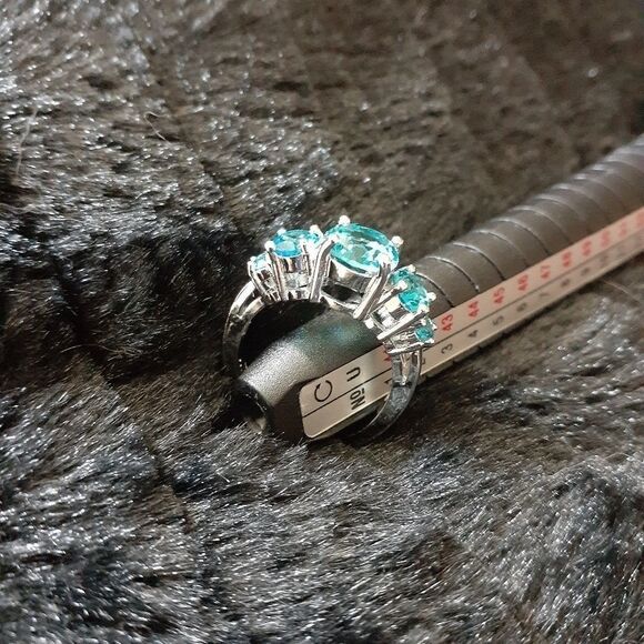 Sterling sliver aquamarine ring - Picture 3 of 8